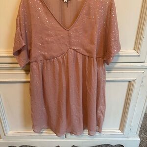 Pink V-Neck Women's Top